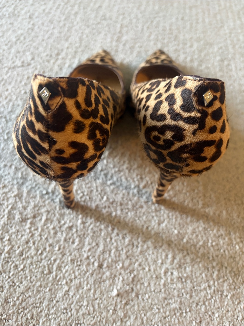Sam Edelman Leopard Print Pointed Toe Pumps - Brown/Black - Picture 4 of 6